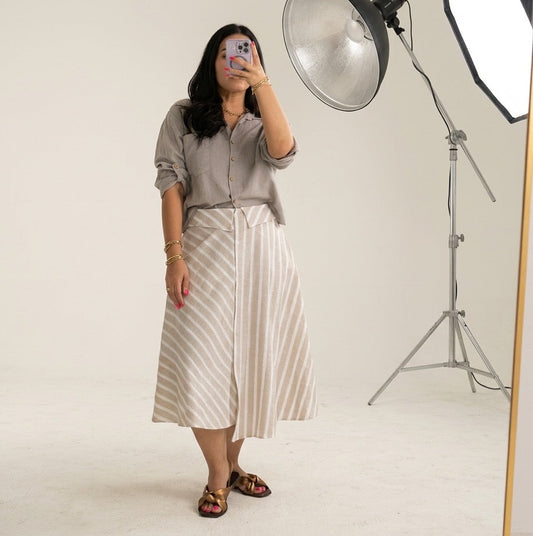 Striped Midi Skirt