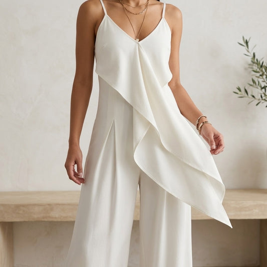 Coastal Drift White Jumpsuit