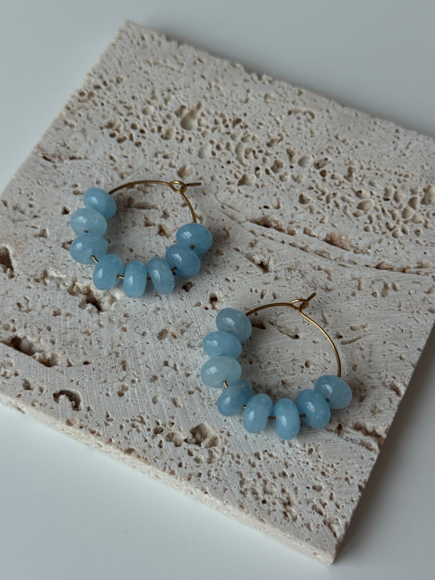 Sky-Blue Hoop Earrings