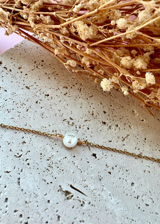 Mother of Pearl Letter Bracelet