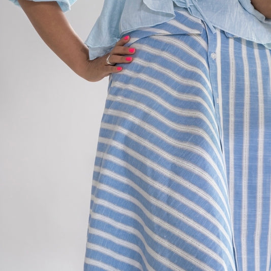 Striped Midi  Skirt
