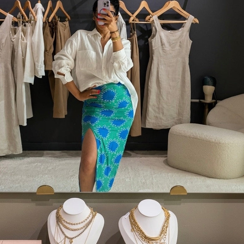 Azure  Midi Skirt