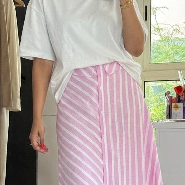Striped Midi  Skirt