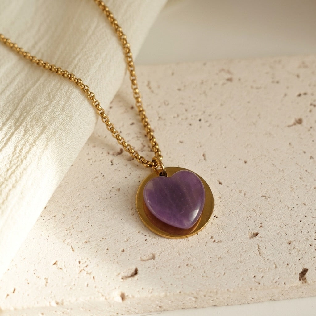 Amethyst Heart Necklace