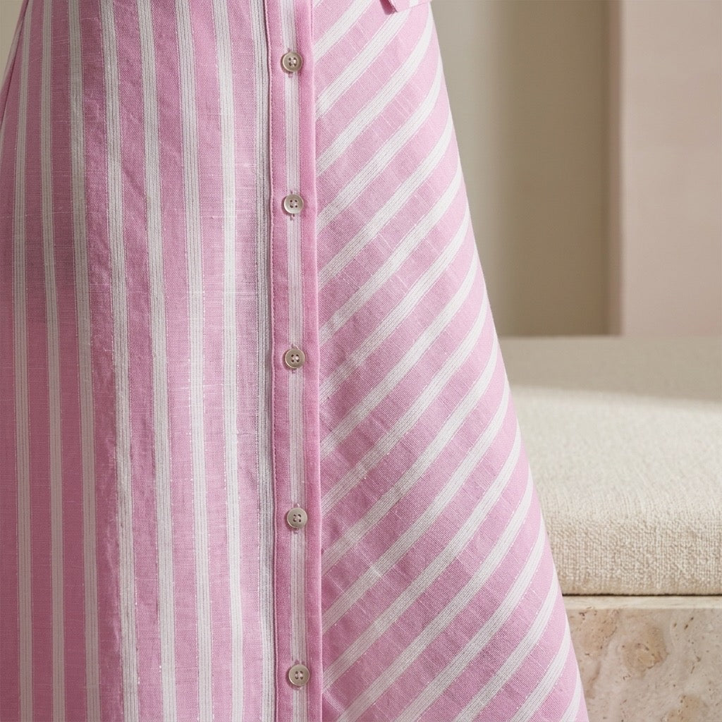 Striped Midi  Skirt