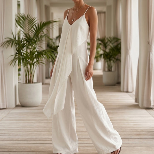 Coastal Drift White Jumpsuit