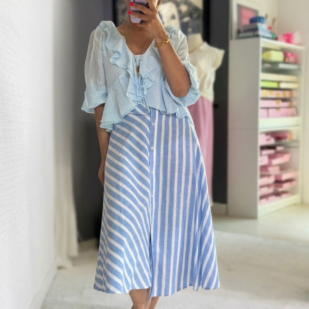 Striped Midi  Skirt