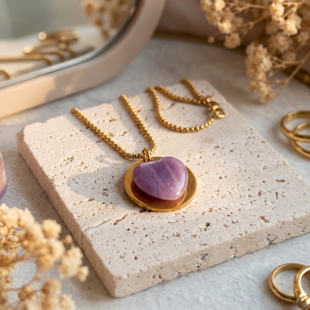 Amethyst Heart Necklace