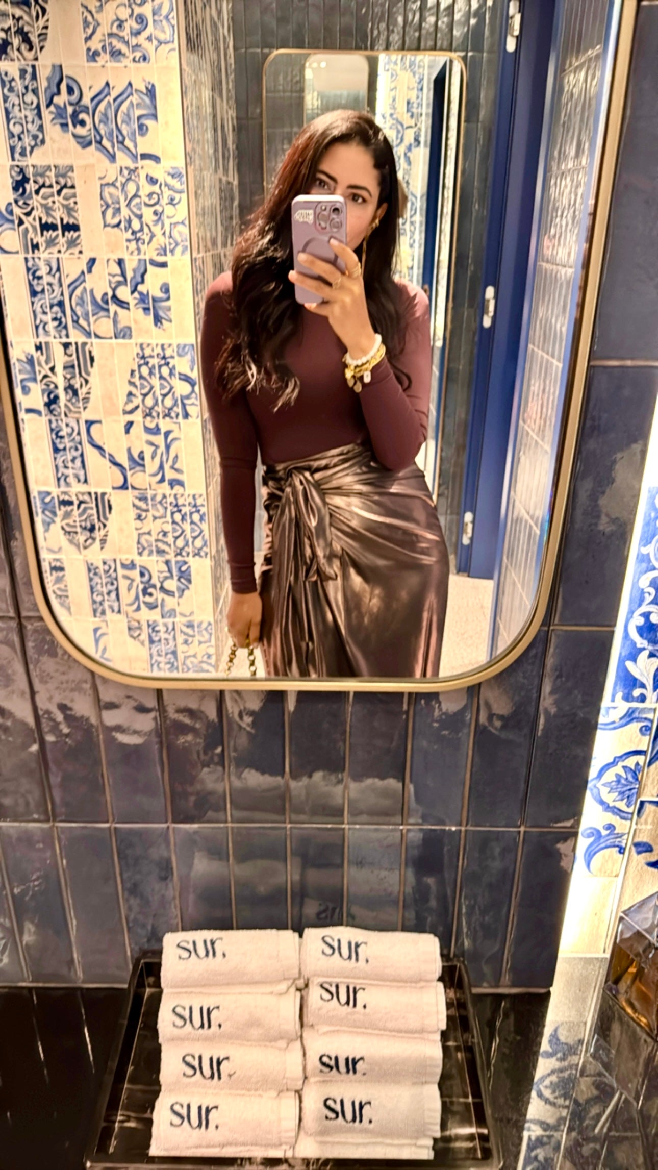 Metal Glow Wrap Skirt