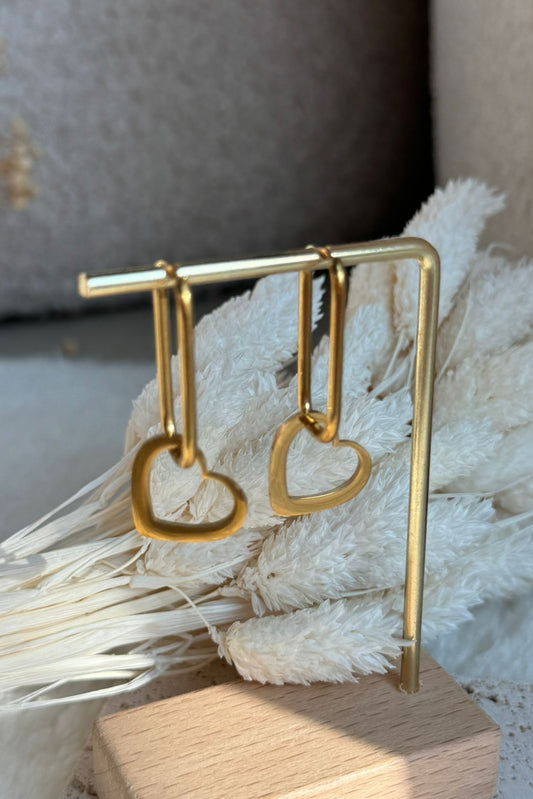 Golden Heartbeat Earrings