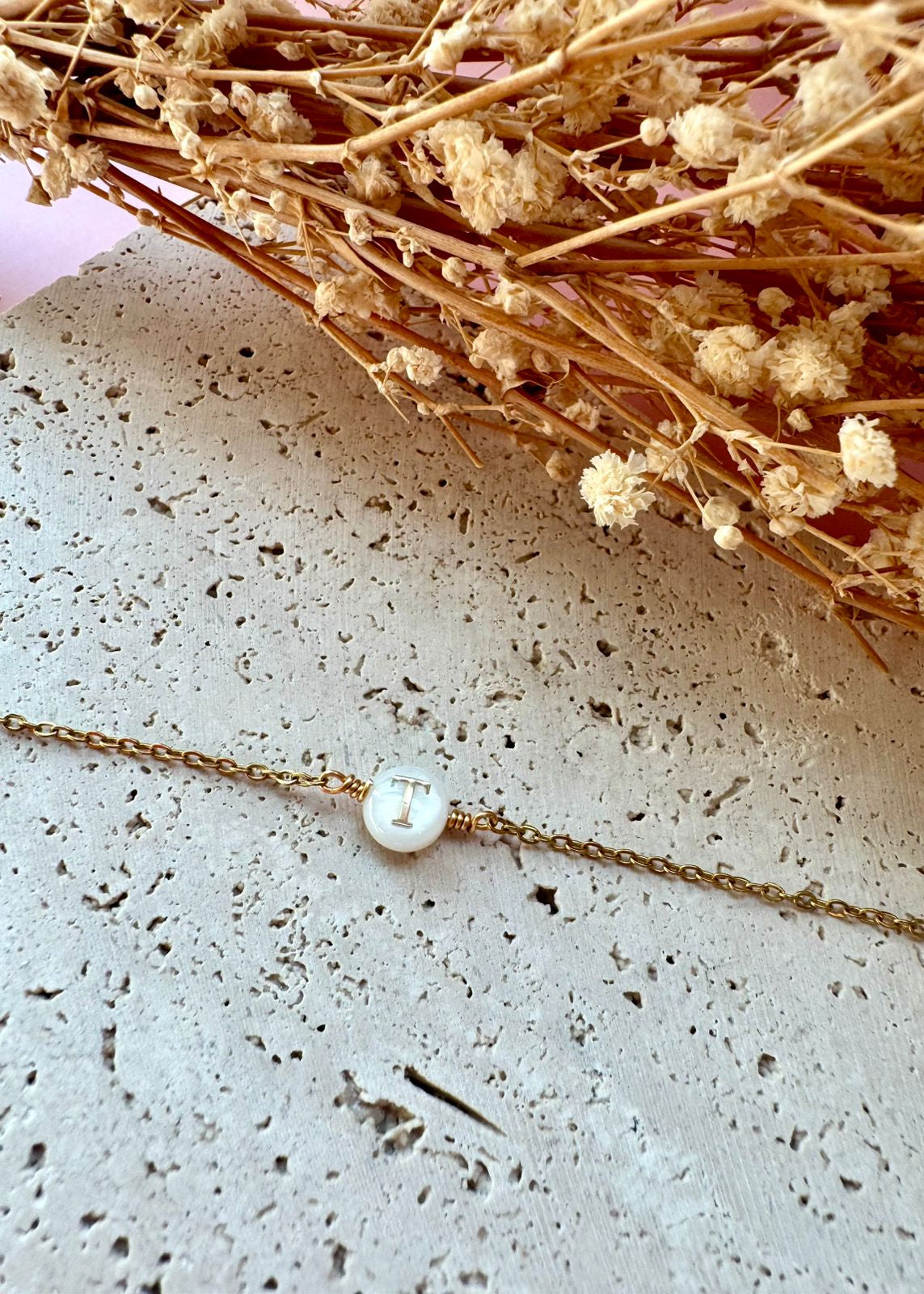 Mother of Pearl Letter Bracelet