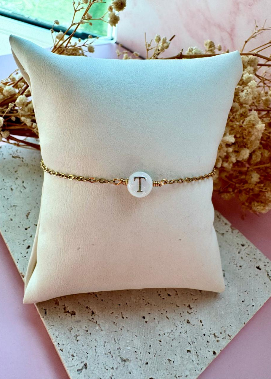 Mother of Pearl Letter Bracelet