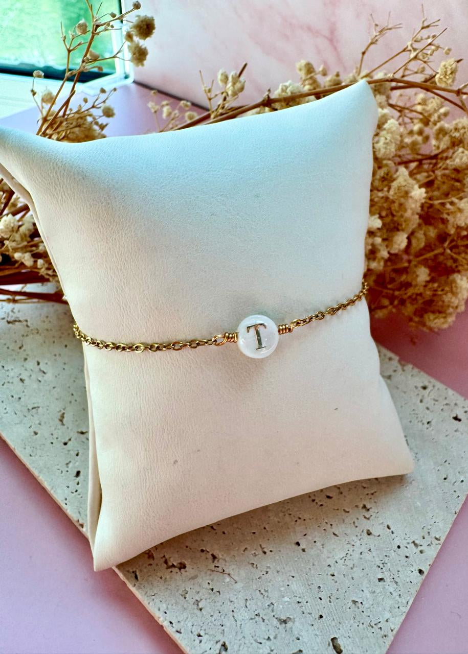 Mother of Pearl Letter Bracelet