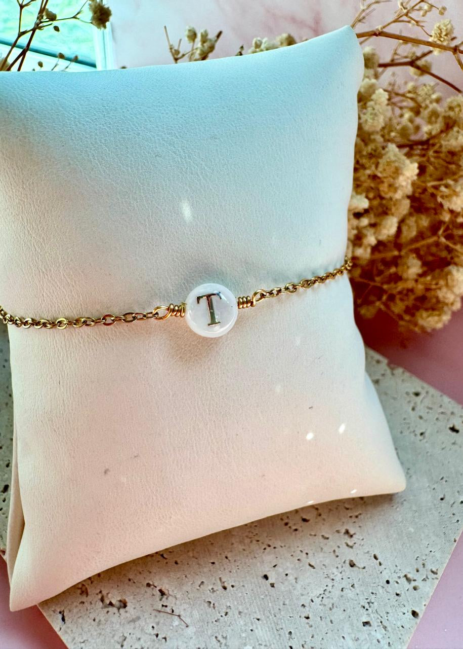 Mother of Pearl Letter Bracelet